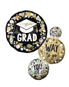 LRG SHP CONGRATS GRAD CIRCLES (HOLO) 28" (PKG)(D) sale