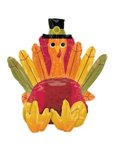 LRG SHP SITTING PILGRIM TURKEY 21" (PKG) AIRFILL (D) sale