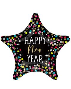 19S HAPPY NEW YEAR COLORFUL CONFETTI STARS (D) sale