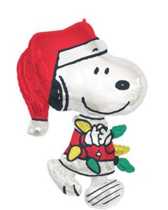 LRG SHP PEANUTS SANTA SNOOPY 34"