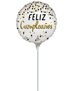 9C BLACK SILVER GOLD FELIZ CUMPLEANOS AIR FILL ONLY
