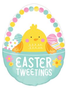 LRG SHP EASTER TWEETINGS CHICK 25" (PKG)(D)