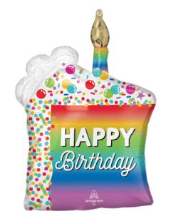 LRG SHP HB RAINBOW CAKE SLICE 28" (PKG)