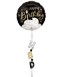 AIRWALKER HB BLACK SILVER GOLD FOIL-TAIL 24" X 69" (PKG)
