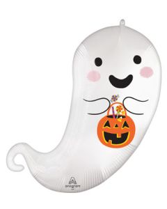LRG SHP GHOST TRICK OR TREAT SATIN 27" (D)