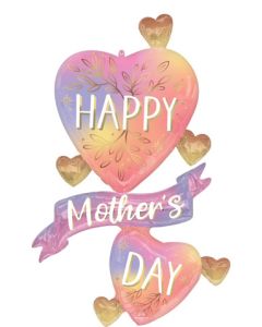 LRG SHP HMD BOTANICAL TRACES HEARTS 49" (MULTI-BLLN)(PKG)