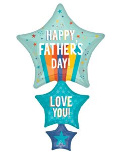 LRG SHP HFD FATHERS DAY PLAYFUL STRIPES & STARS 42" (PKG)
