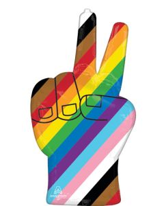 LRG SHP CELEBRATE PRIDE HAND PEACE SIGN 33" (PKG)(D) sale