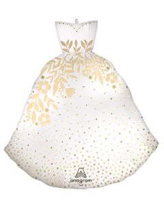 LRG SHP SATIN LET'S TOAST WEDDING DRESS 29" (PKG)