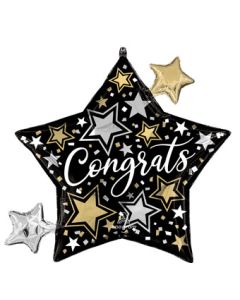 LRG SHP CONGRATS STARS 29" (PKG)