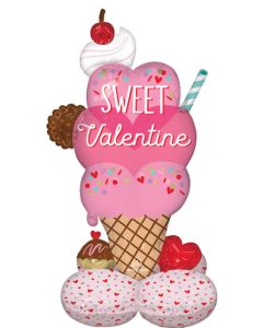 AIRLOONZ JR. SWEET VALENTINE ICE CREAM CONE 39" (PKG)(D)