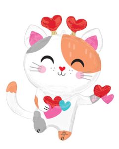 LRG SHP PURR-FECT HEARTS KITTY 31" (PKG)(D)