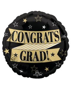 18C CONGRATS GRAD BANNER BLACK
