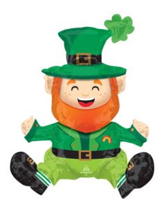 LRG SHP SITTING LUCKY LEPRECHAUN 22" (MULTI)(PKG)AIR FILL(D)