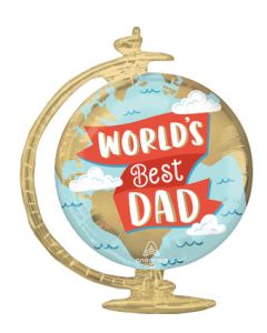 LRG SHP WORLD'S BEST DAD GLOBE 23" (PKG)
