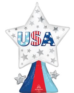 LRG SHP USA STAR BURSTS 32" (PKG)(D)