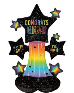 AIRLOONZ JR. SATIN CONGRATS GRAD FUTURE STAR 36" (PKG)