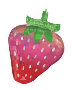 LRG SHP IRIDESCENT FRUITY STRAWBERRY (HOLO) 27" (PKG)