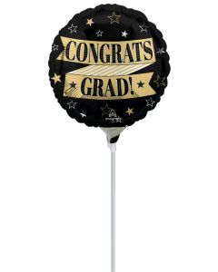 9C CONGRATS GRAD BANNER BLACK AIR FILL ONLY
