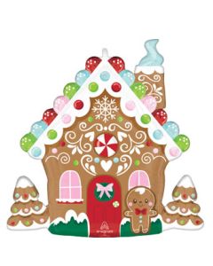 LRG SHP GINGERBREAD HOUSE BAKING SPIRITS BRIGHT 27" (PKG)
