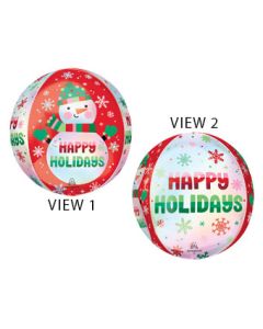 ORBZ HAPPY HOLIDAYS SHIMMERING SNOWMAN 16" (PKG)