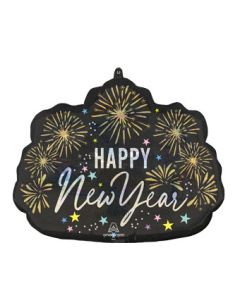 LRG SHP NEW YEAR FESTIVE SPARKLE 24" (HOLO)(PKG)