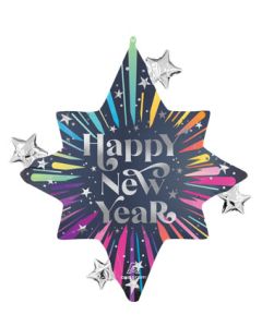 LRG SHP SATIN NEW YEAR'S BLAST STARS 29"