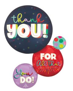 LRG SHP SATIN BOLD THANK YOU 28" (PKG)