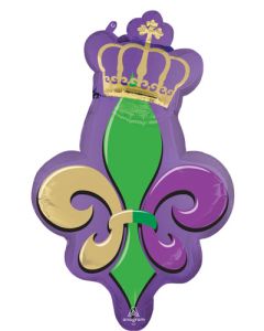 LRG SHP SATIN MARDI GRAS MAJESTIC 32" (PKG)