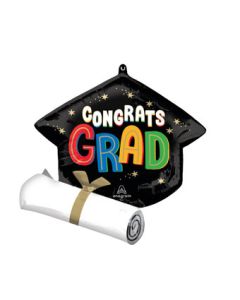 LRG SHP BRIGHT FUTURE CONGRATS GRAD 25" (PKG)