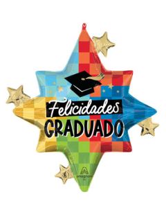 LRG SHP DIPLOMA, CHECK! FELICIDADES GRADUADO 29" (PKG)