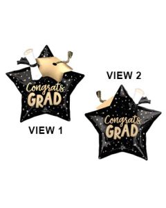 LRG SHP SATIN TWIRLING TASSELS CONGRATS GRAD 28"(MULTI)(PKG)
