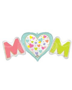 LRG SHP SATIN PLAYFUL BRIGHTS MOM 40" (PKG)