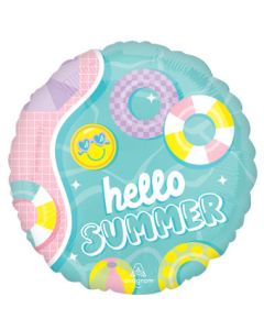 18C PASTEL BEACH CLUB HELLO SUMMER POOL FLOAT (PKG)