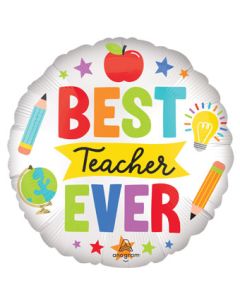 18C SATIN BEST TEACHER EVER ICONS