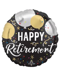 18C HAPPY RETIREMENT BLACK SILVER GOLD (PKG)