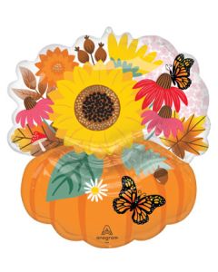 LRG SHP PUMPKIN HARVEST BOUQUET 25" (PKG)