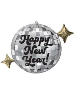 LRG SHP HAPPY NEW YEAR DISCO GLAMOUR 30" (PKG)