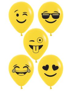 5C SEMPERTEX EMOJI ASST FACES FASHION YELLOW (BAG 100)
