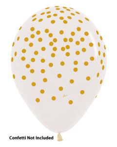 11C SEMPERTEX CONFETTI CRYSTAL CLEAR W/GOLD INK (BAG50)