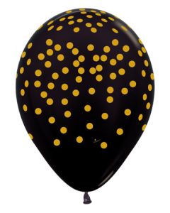 11C SEMPERTEX CONFETTI DELUXE BLACK W/GOLD DOTS (BAG50)