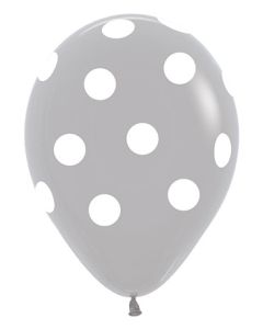 11C SEMPERTEX WHITE POLKA DOTS BIG ON GRAY (BAG50)(D) sale
