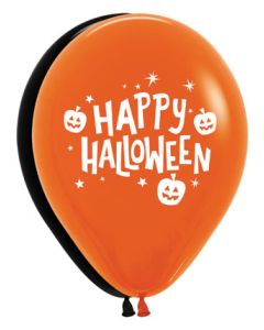 11C HAPPY HALLOWEEN PUMPKINS BLACK & ORANGE ASST (BAG50)