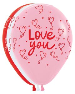 11C LOVE YOU HEART BALLOONS ARD SPECIAL ASST (BAG 50)