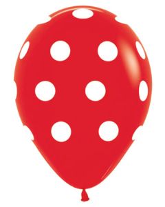 11C SEMPERTEX WHITE POLKA DOTS ARD FASHION RED (BAG50)