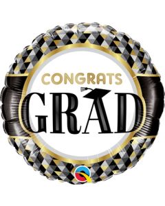 18C CONGRATS GRAD BLACK & GOLD PATTERNS (D) sale