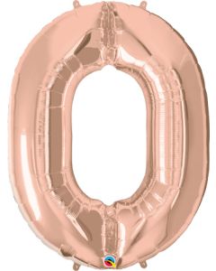LRG SHP NUMBER 0 ROSE GOLD QUALATEX 39" (PKG)(D) sale