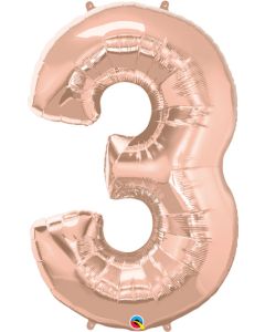 LRG SHP NUMBER 3 ROSE GOLD QUALATEX 44" (PKG)(D) sale