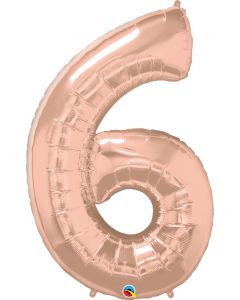 LRG SHP NUMBER 6 ROSE GOLD QUALATEX 42" (PKG)(D) sale