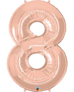 LRG SHP NUMBER 8 ROSE GOLD QUALATEX 42" (PKG)(D) sale
